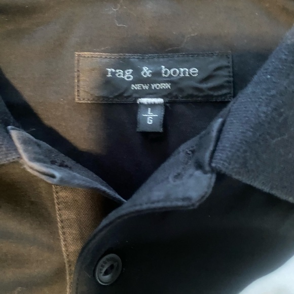 rag&bone Men’s size L Bundle of two cotton polos black and white great condition - Picture 3 of 15
